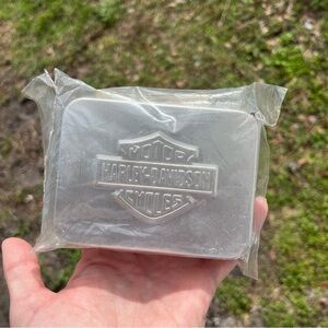 Harley-Davidson silver tin that holds playing cards